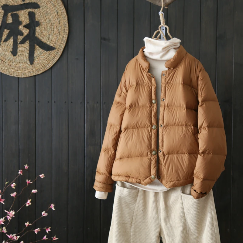 Парка женская на утином пуху однобортная ульсветильник теплая осень/зиму 2021 |