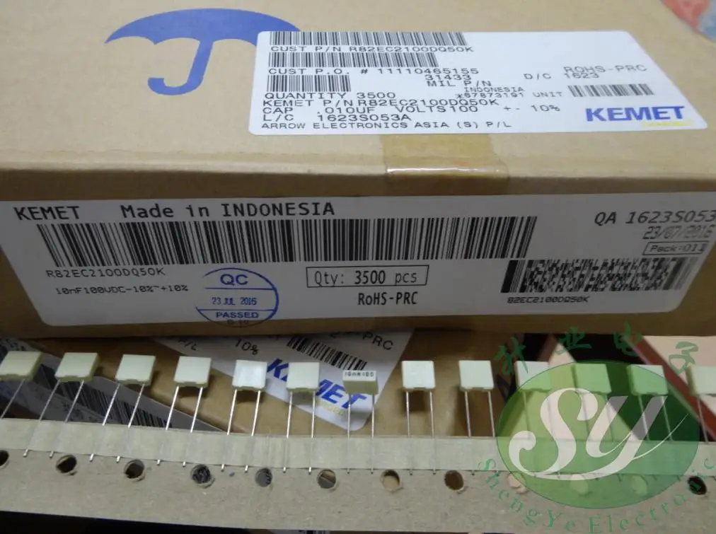 50 шт. KEMET AV R82EC2100DQ50K 0 01 мкФ/100 в 10NF 103 новый пленочный конденсатор 5 мм Бесплатная