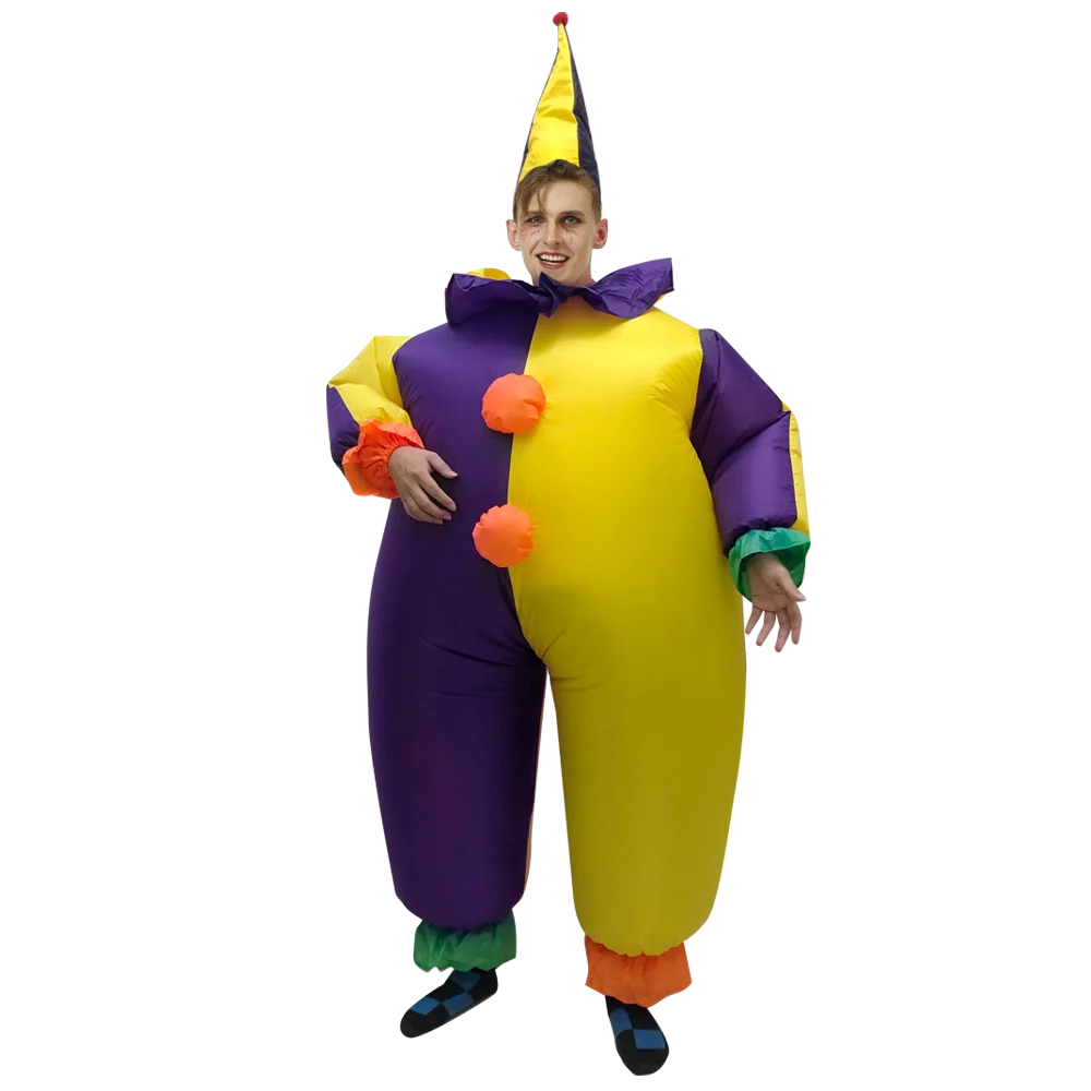 Вечерние Надувные Костюмы Клоуна для взрослых на Хэллоуин карнавальные костюмы