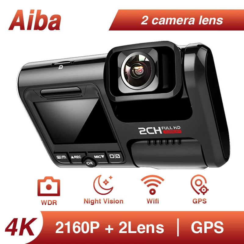 Оригинал GERUIOU 4K Dash Cam Встроенный WI FI GPS G сенсор Парковка Мониторинг Loop Запись