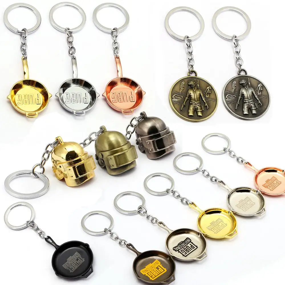 Брелок для ключей PUBG в виде сковороды мужчин и женщин Модный черный брелок стиле