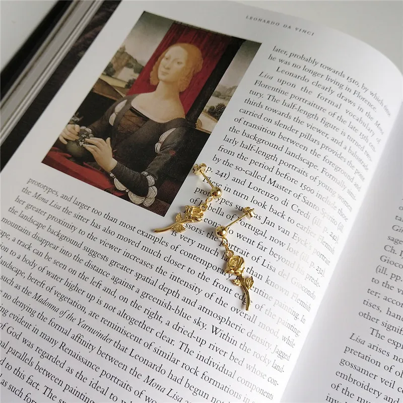 

POFUNUO Real 925 Sterling Silver 18K Gold Rose Charm Stud Earrings For Women Girls Fashion Stylish Ear Studs Niche Fine Jewelry