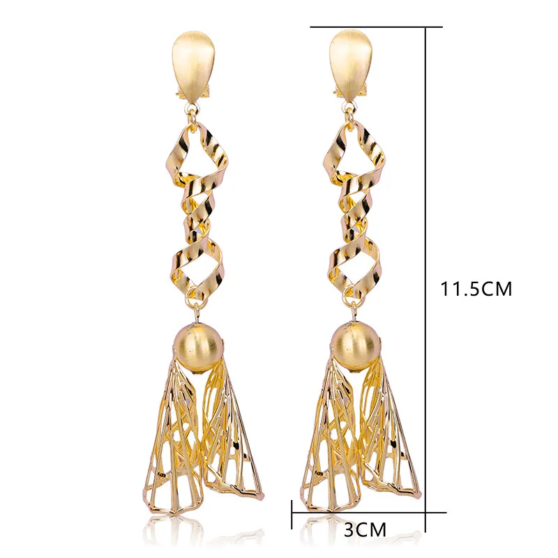 

Nice Fashion Jewelry 2021 Brand Women's Long Drop Dangle Earrings Exquisite Jewelry Geometric for Wedding Party Daily Wear