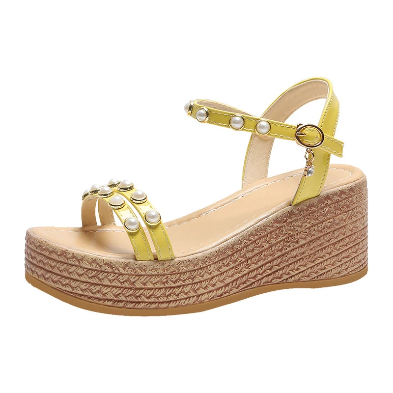 

Peep Toe Women's Sandals Ankle Buckle Strap Female Wedge Heel Casual Sandalias Summer Comfortable Women Platsform Sandals Shoes