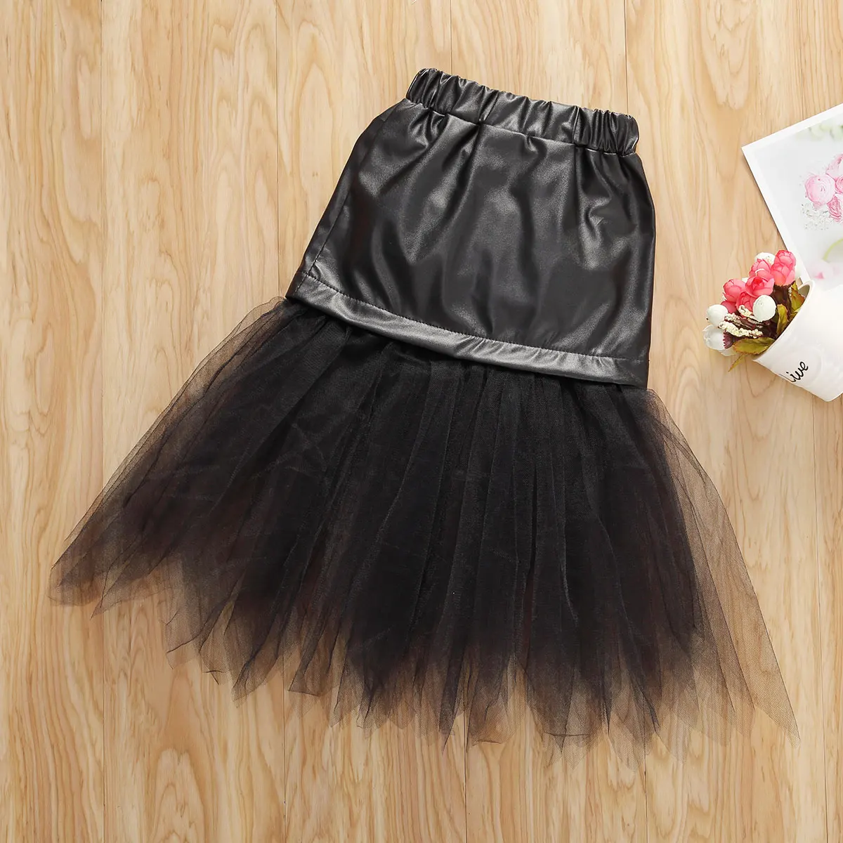 Юбка с асимметричным подолом для девочек однотонная кожаная юбка индивидуальным