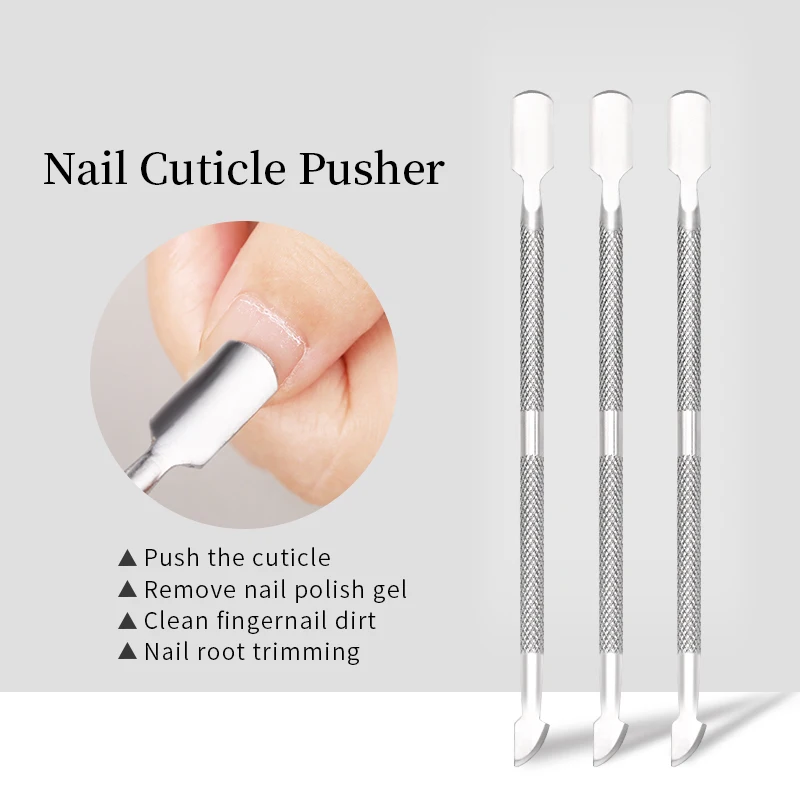

1Pc Stainless Steel Dual-ended Nail Cuticle Pusher for Manicure Nail Art Tools Cilper Cuticle Remover fork Nail Nipper Cutter