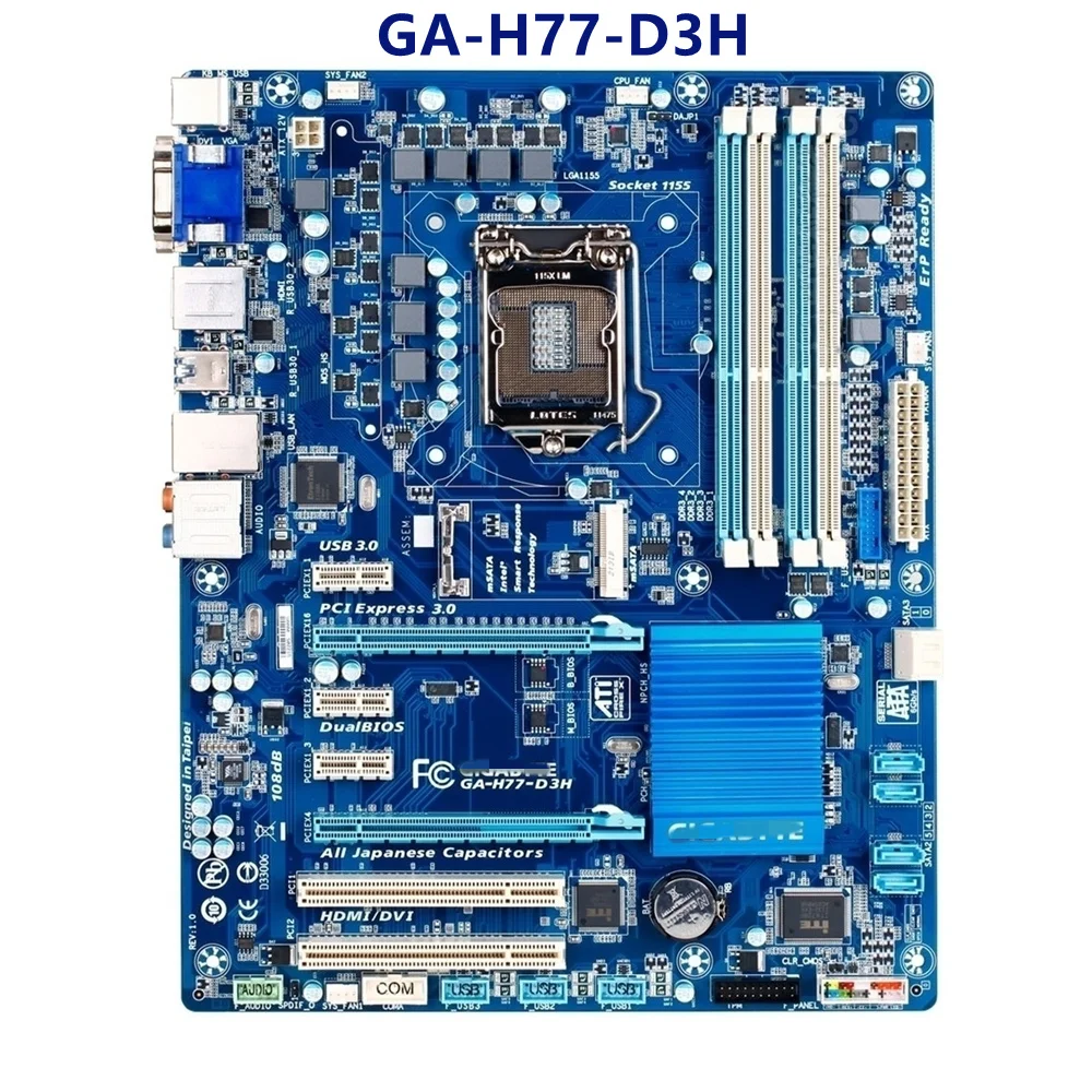 Для gigabyte GA-H77-D3H оригинальная б/у настольная материнская плата H77-D3H H77 Socket LGA 1155 DDR3 |