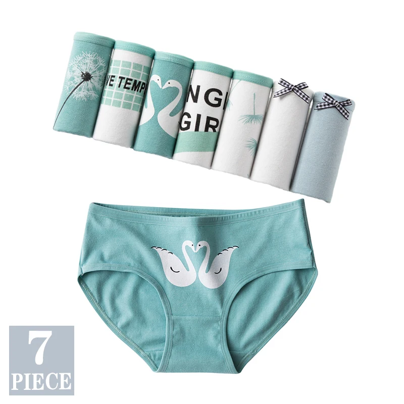 

7 Pcs Plus Size Panties Girl Briefs Shorts Intimates Sexy Lingeries Calcinha Cotton Underpants Solid Panty Cueca Underwear Women