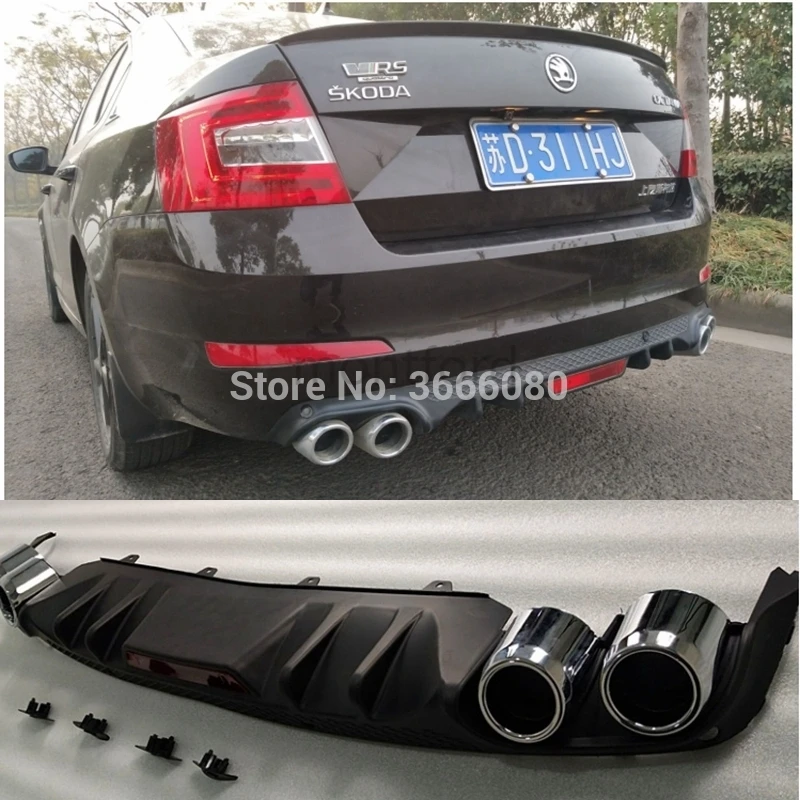 Для Skoda Octavia 2014-2018 Высокое качество ABS черный Задний бампер губа багажник задний
