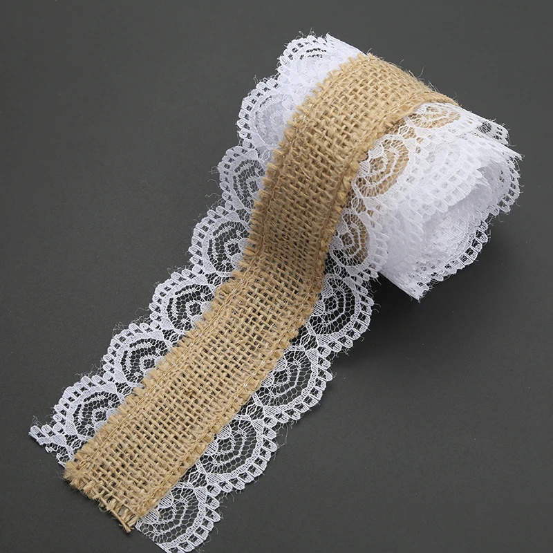 

2M/roll Natural Jute Burlap Ribbon Hessian Lace Jute Roll For Rustic Wedding Decoration Christmas Party Jewelry Supplies