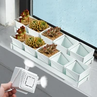 meshpot plastic succulents pots with tray square flower pot cactus planter seedlings nursery supplies planter set saucer