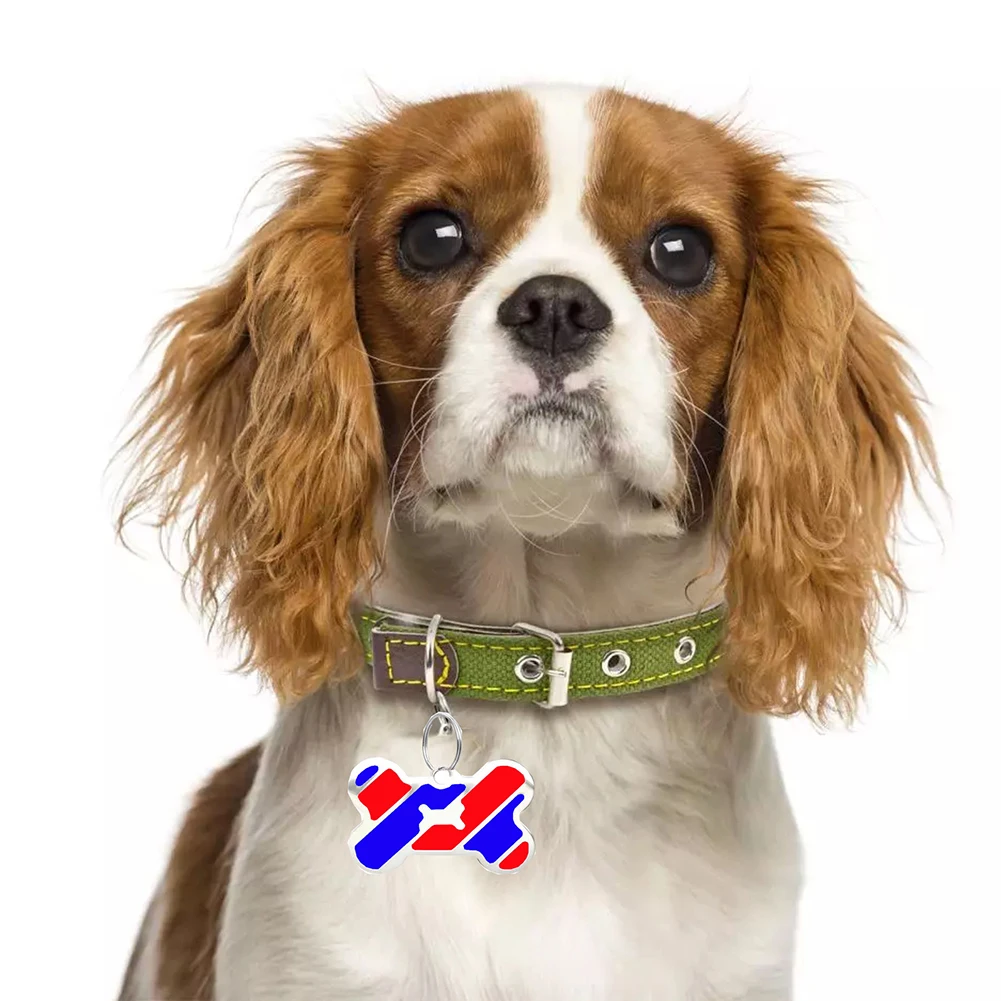 Металлический ошейник в форме кости для собак и кошек табличка с гравировкой