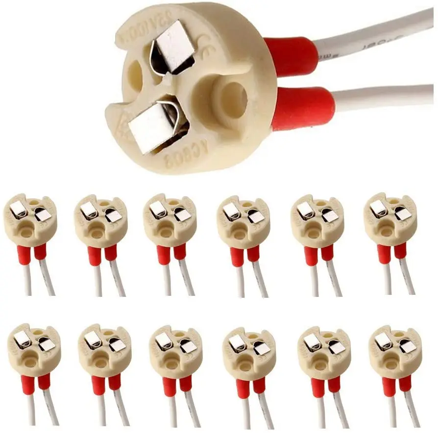 DIY 10 шт. керамическая галогенсветодиодный ная лампа MR16 G4 Mr11 G5.3 GY6.35 основание
