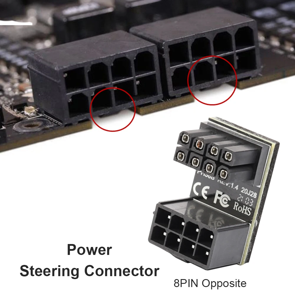 

For Desktops Graphics Card ATX 6 8 Pin Female to Male 180 Degree Angled Adapter 6Pin 8Pin 180 Degree Rotating Angled Adapter