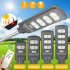 1200 Вт Светодиодный уличный фонарь на солнечной батарее с пультом дистанционного управления Управление IP65 Водонепроницаемый движения PIR Сенсор открытый сад настенный светильник солнечный свет безопасности