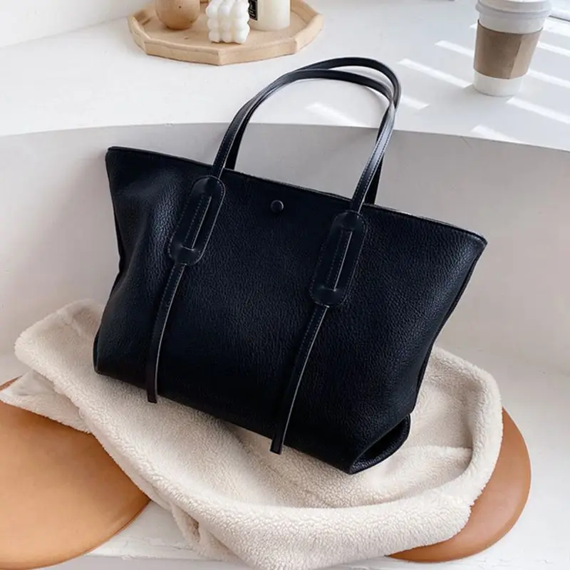 

Large Capacity Leather Shoulder Bags Women's Zipper Handbags Travel Branded Hand Bag