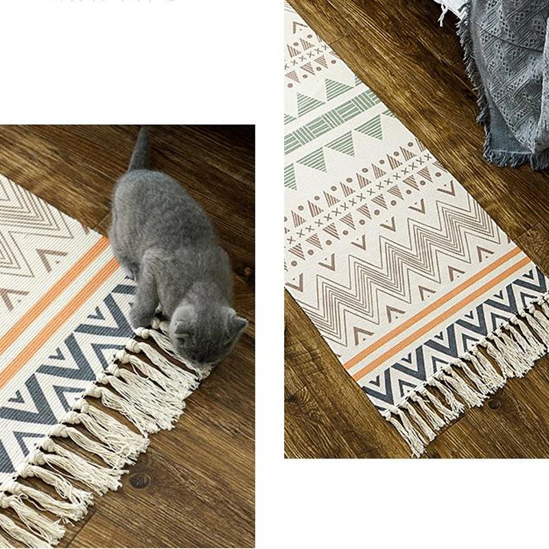Big Size Geometric Carpet Cotton Area Rug Yoya Mattress Doormat with Tassels Aubusson Study Living Room Decor Child Kids Mat | Дом и сад