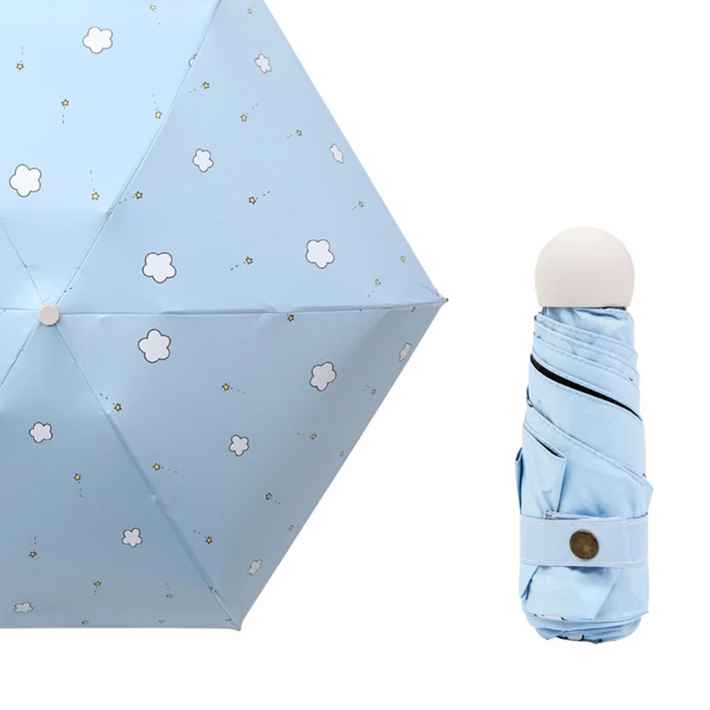 Корейский стиль с милым принтом Солнечный анти УФ зонтик для девочек Для женщин 5