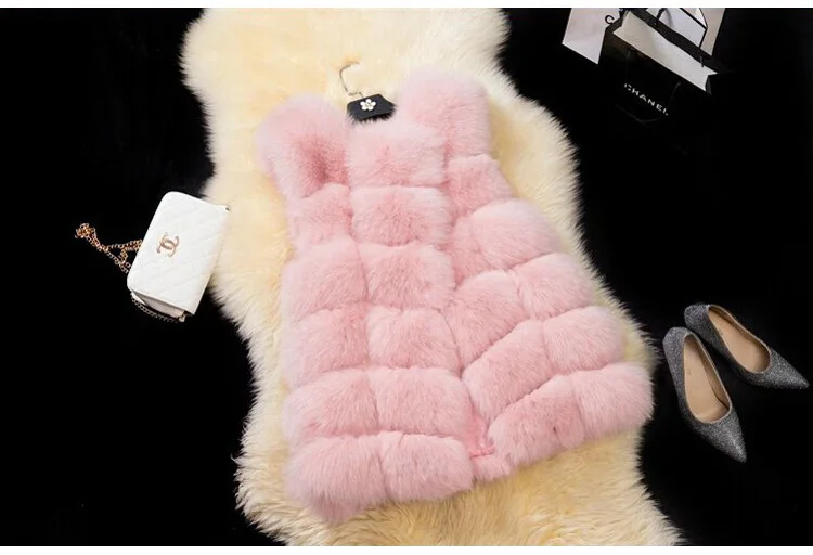 2019 New Real Natural Whole Fur Square Diamond Fox Vest Women's Long Slim Slim Fox Vest
