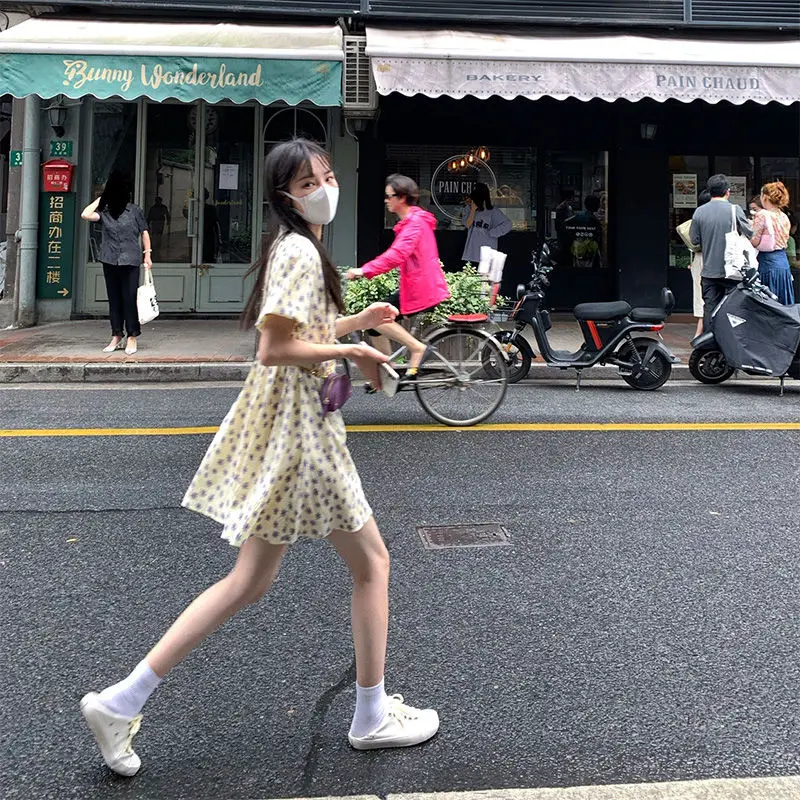 

Cream taro texture dress 2021 new women's wear