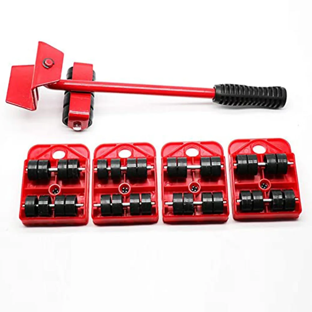 5pcs Professional Furniture Transport Lifter Mobile Tool Set Motor Wheel Bar Roller Heavy Device Moving Material Hand Tools D30 | Мебель
