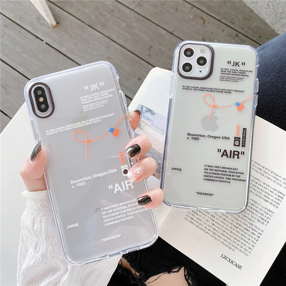 hot sports tide brand sneakers phone case for iphone 13 12 11 pro x xr xs max 7 8 plus letter label clear silicone cover capa free global shipping