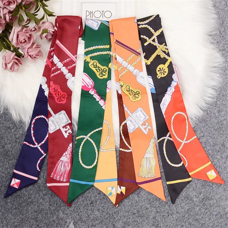 

Роскошный женский шелковый шарф с красивым рисунком, модный шарф, головной убор, шарфы, аксессуары, лента HZ53