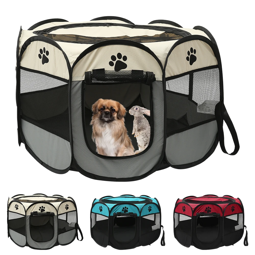 

Portable Pet Dog Playpen Tent Crate Room Folding Pet Big Tent Dog House Cage Puppy Kennel Durable Outdoor Octagon Fence Pet Home
