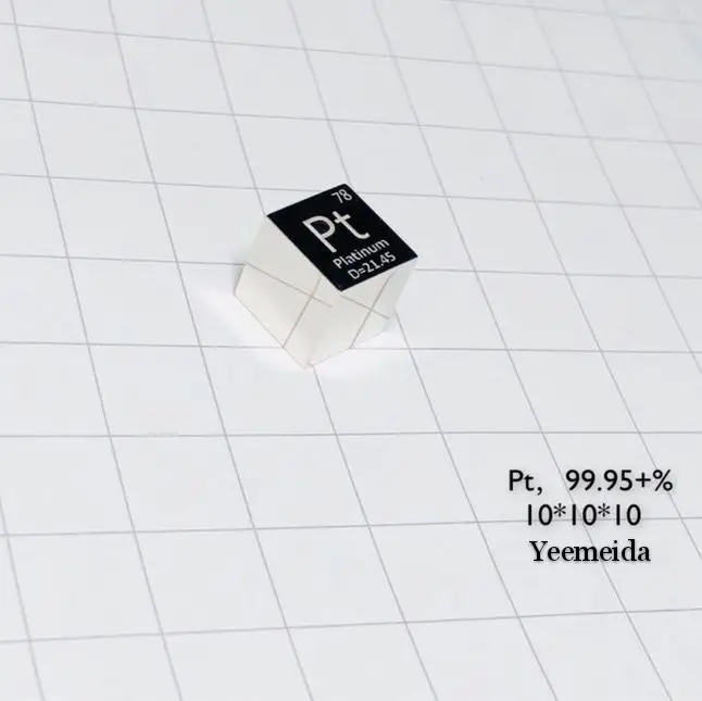 

Platinum Mirror Metal 10mm Density Cube 99.95% Pure For Element Collection
