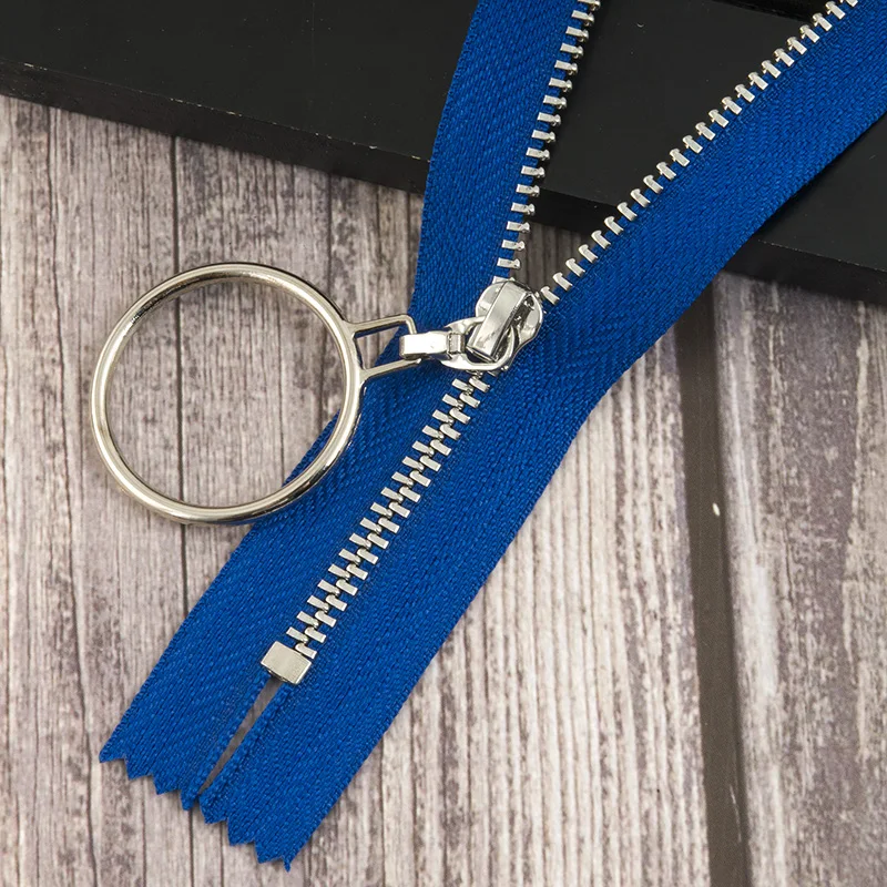 bluesilver 2/5 шт Meetee автоматический замок 3# Металлические молнии 20 см закрытые молнии для шитья сумки, юбка DIY аксессуары для одежды ZA152 - Цвет: bluesilver