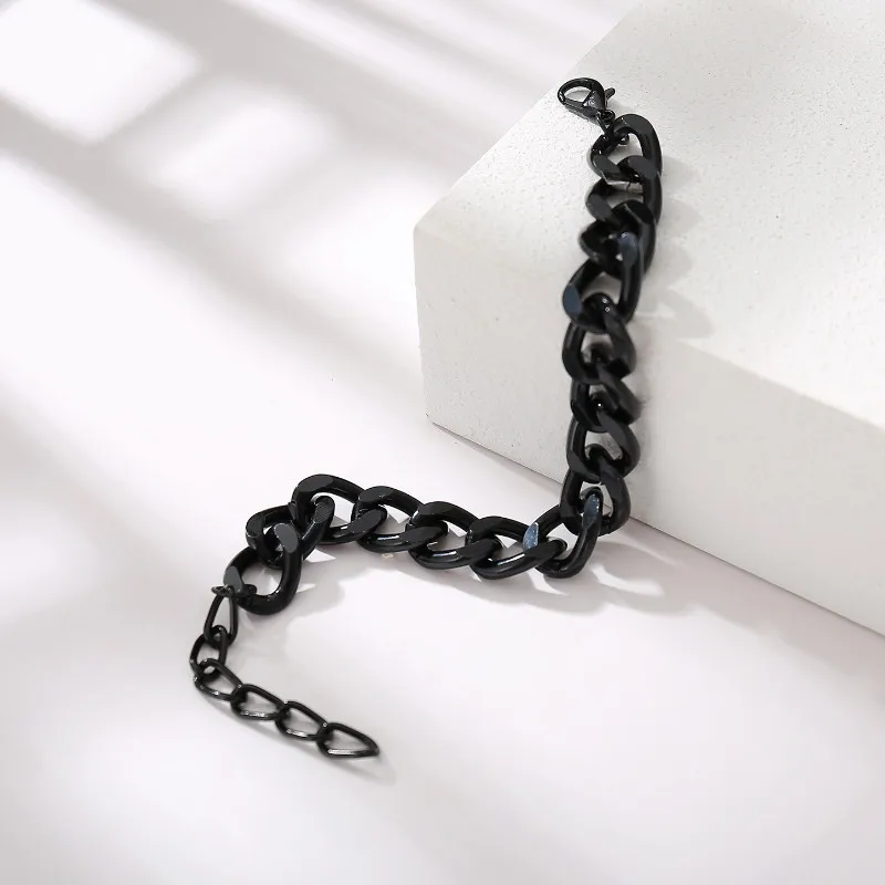 

Creative Personality Black Exaggerated Thick Chain Bracelet for Women