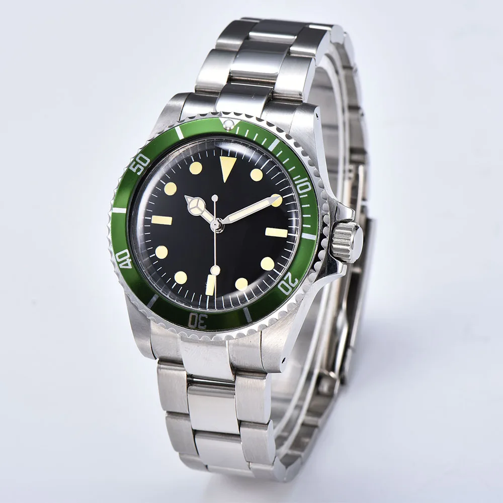 Роскошные автоматические механические часы 40 мм светящиеся мужские со стальным