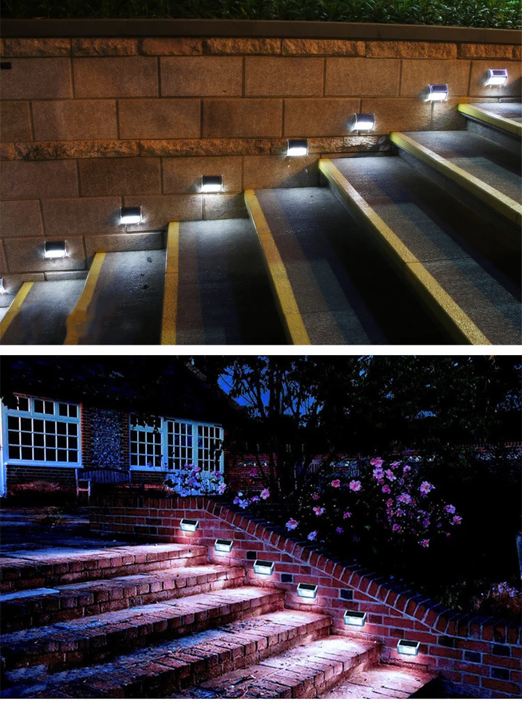 Solar LED wall lamp outdoor waterproof stainless steel staircase courtyard corridor energy | Освещение