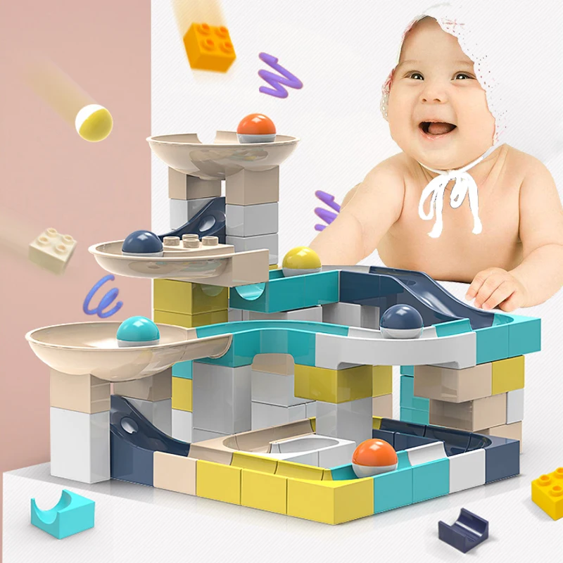Marble Racing Run DIY трек мяч строительные блоки набор пластиковых Воронка горка