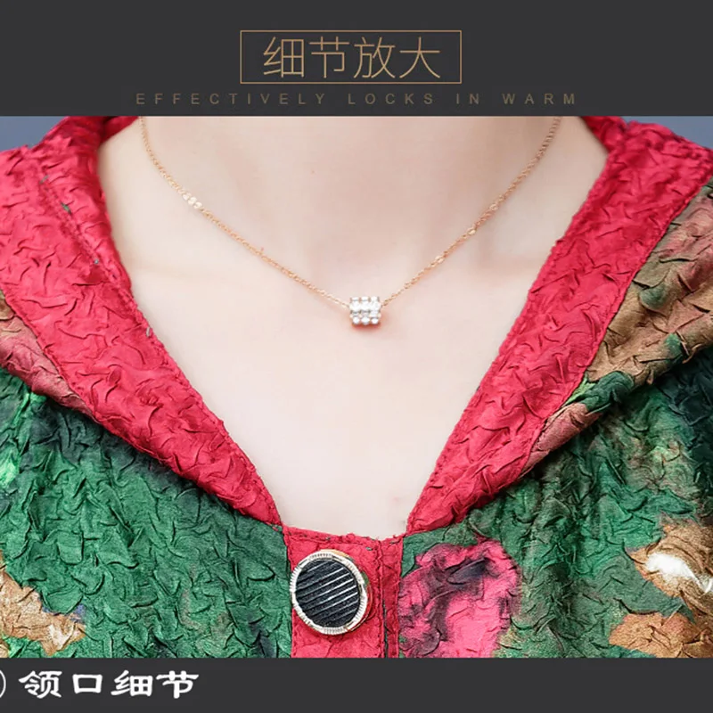 Весенняя женская куртка-бомбер в национальном стиле шелковое пальто с капюшоном