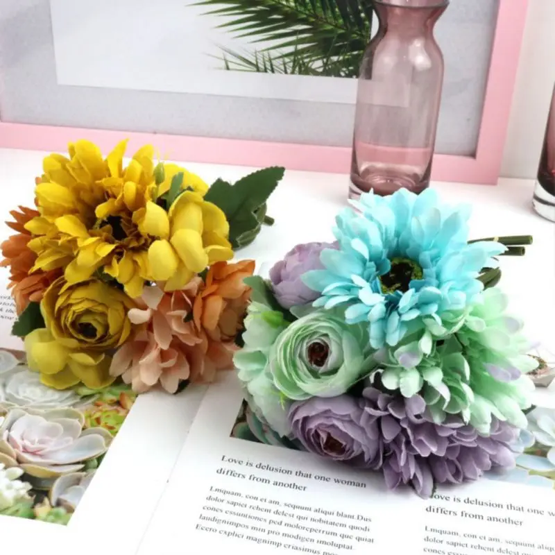 1 букет Слика искусственные герберы цветы настоящие на ощупь Искусственные