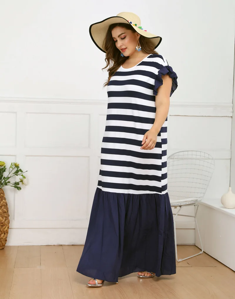 012 Лидер продаж большой Размеры женское летнее платье свободного покроя длинные L