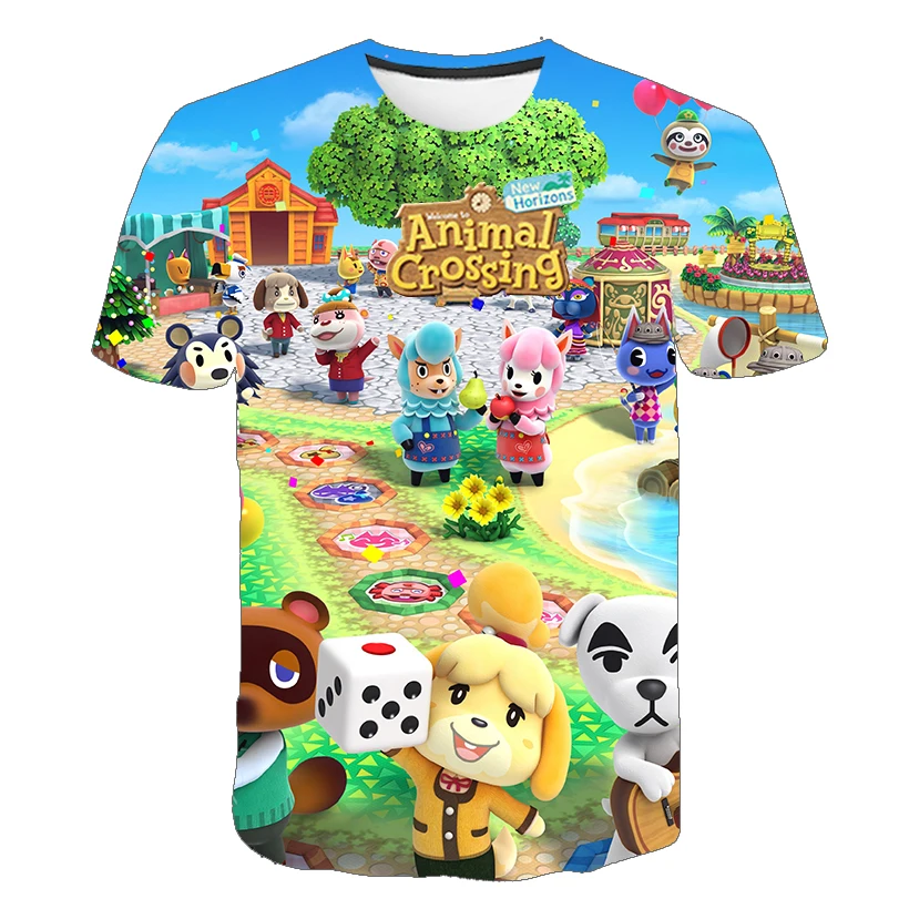 

Summer Children T Shirts Short Sleeve Animal Crossing Virtual Life 3D Print Baby Kids T-Shirt Boys Cute Animal T shirts Clothes