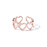 yun ruo simple heart open ring rose gold fashion 316 l titanium steel jewelry birthday gift woman gift never fade drop shipping