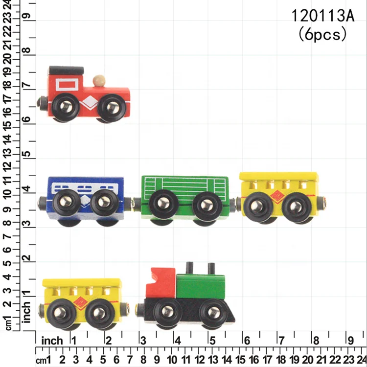 

Valentine's Day decoration wooden car children's puzzle assembled building blocks drag train toy