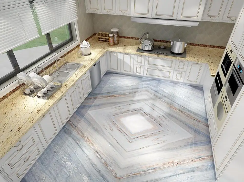 Пользовательские 3d полы мраморные виниловые обои для стен спальни гостиной