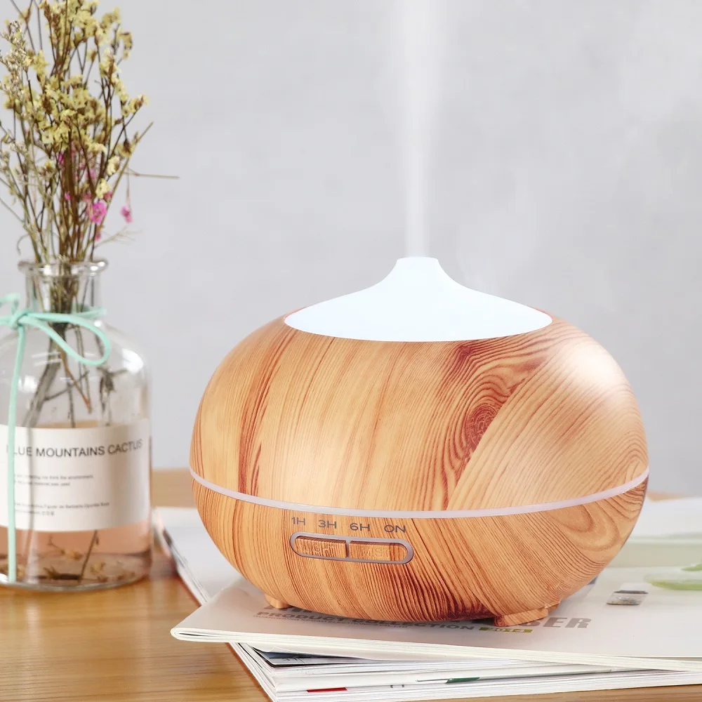 

400ml Ultrasonic Air Humidifier Maker Aroma Essential Oil Diffuser wood grain electric humidifier air atomization home office