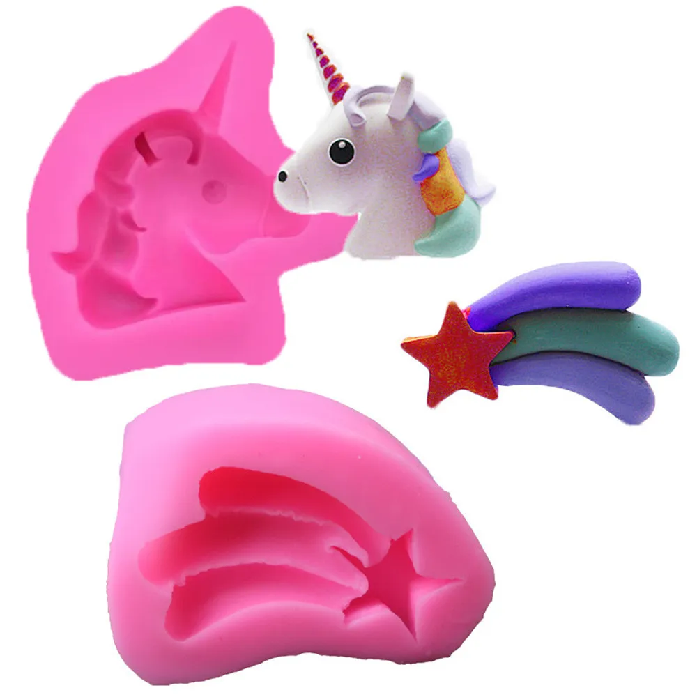 

Rainbow Silicone Mold Balloon Cupcake Fondant Molds Unicorn Baby Birthday Cake Decorating Tools Candy Chocolate Gumpaste Moulds