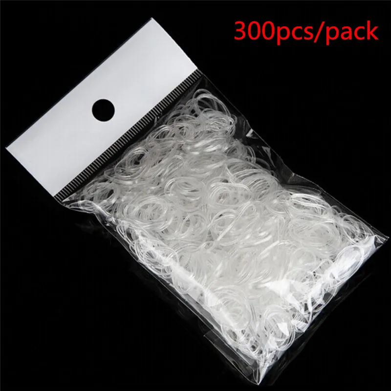 

300pcs/pack Rubber Rope Girls Ponytail Holder Elastic Hair Bands Ties Braids Plaits Headband Hair Styling Tools