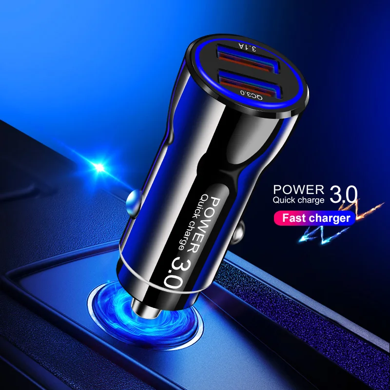 Crauch 5V3A Dual USB Автомобильное зарядное устройство quick charge 3,0 для iPhone X 7 8 samsung S9 huawei Xiaomi QC3.0 быстрое автомобильное зарядное устройство для телефона и планшета