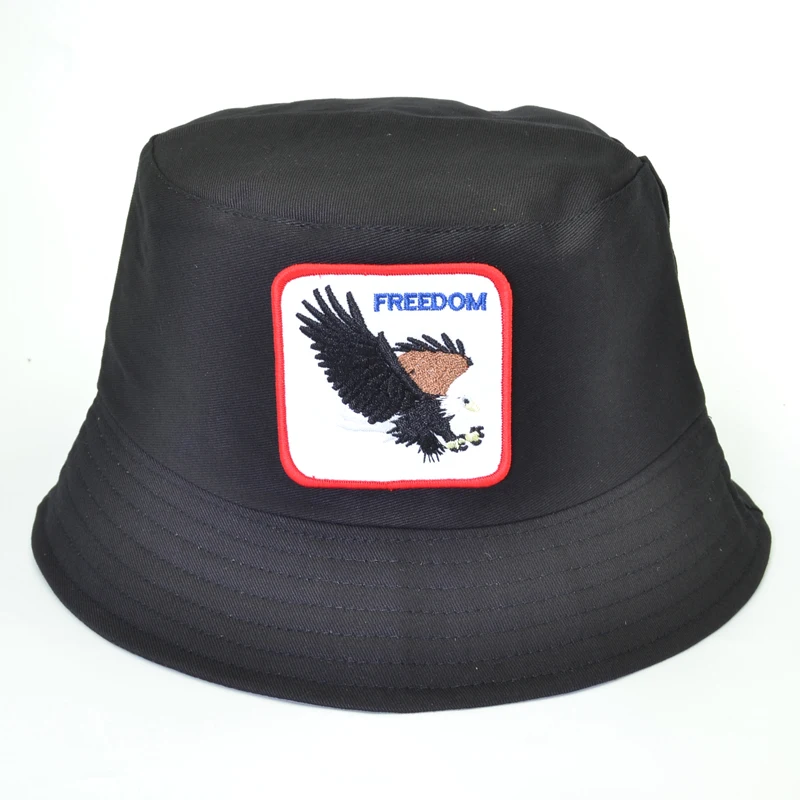 

Animal Embroidery Eagle Bucket Hat Women Men Summer Beach Cap Climbing Hunting Cutdoor fishing caps freedom fisherman hats