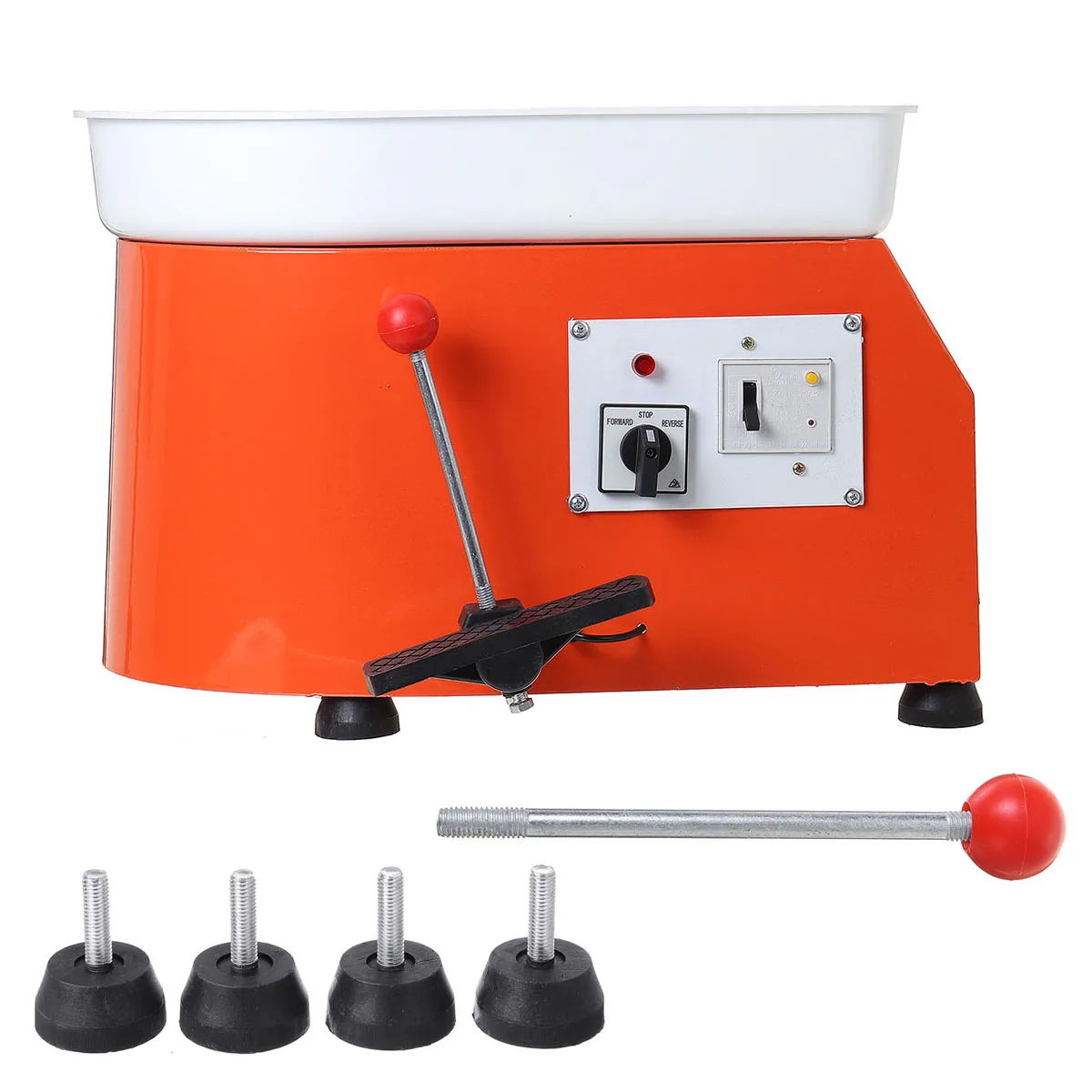 Meigar-rueda el&eacute;ctrica para cer&aacute;mica, m&aacute;quina de torneado de 220V, 600W, AU, bricolaje, MIni Kit de herramientas para cer&aacute;mica, 25CM de di&aacute;metro, enchufe de la UE-4