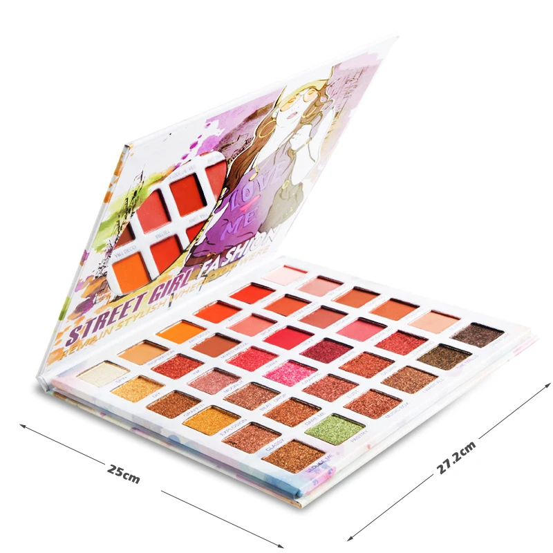 Блестящая палитра теней для век новая модная уличная девочек блестящая