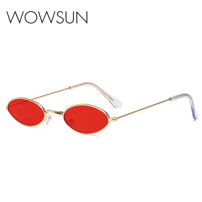 

WOWSUN Small Oval Sunglasses For Women Female Sunglasses Retro Style Brand With Metal Frame WO-041