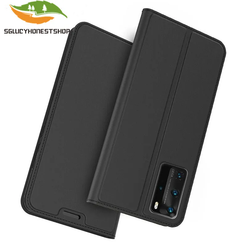 Тонкий кожаный магнитный флип чехол для Huawei P40 Pro P30 P20 Lite E P Smart Z S Plus Y9 Prime 2019 Honor 9A 9X 20
